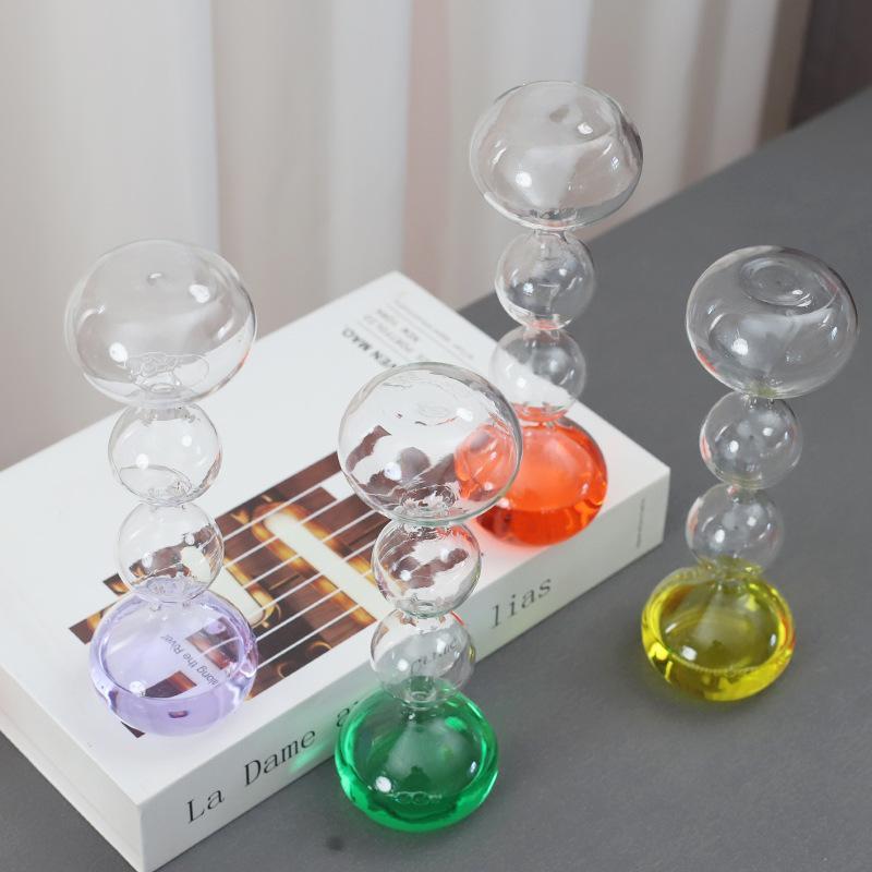 砂時計 ガラス製 インテリア オブジェ バブル 泡 ピンク ブルー パープル イエロー レッド 透明 グリーン ギフト プレゼント 教師の日 贈り物