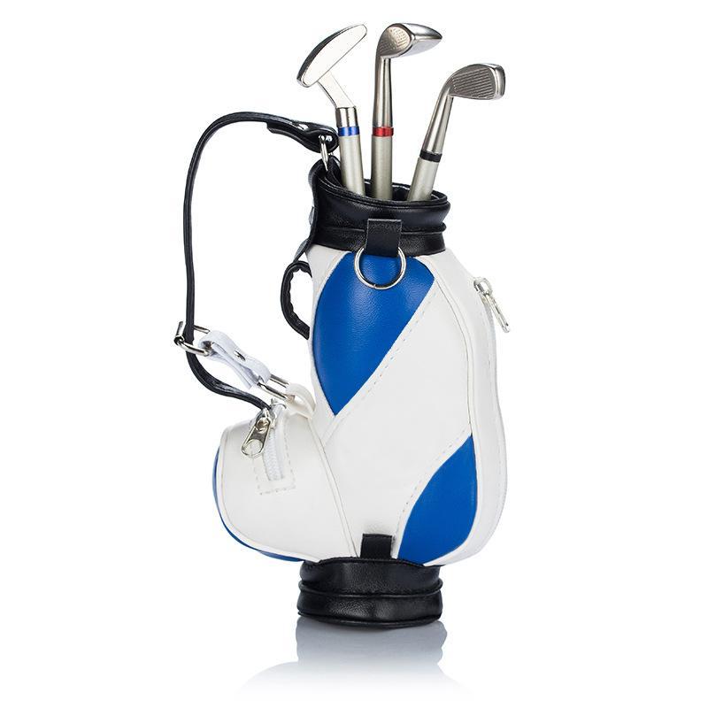 文具 ゴルフ ペン立て 事務用品 オフィス 置き物 サインペン 3本 PUレザー 亜鉛合金 アルミニウム合金 ..