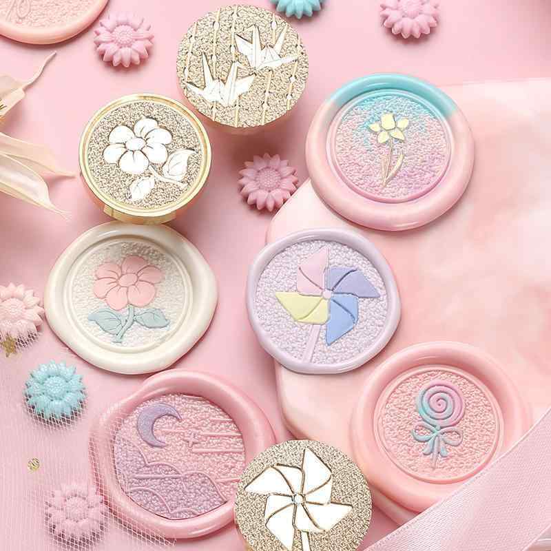 文房具 火漆印章 封蝋 シーリングワックス スタンプヘッド LOVE Lucky キャンディ 風鈴花 凧 蝶 千羽鶴..