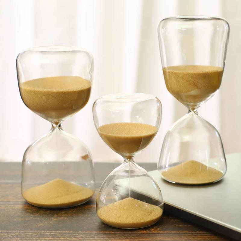 砂時計 北欧風 インテリア 雑貨 置き時計 タイマー 高硼珪酸ガラス製 30分 15分 60分 おしゃれ かわいい プレゼント ギフト