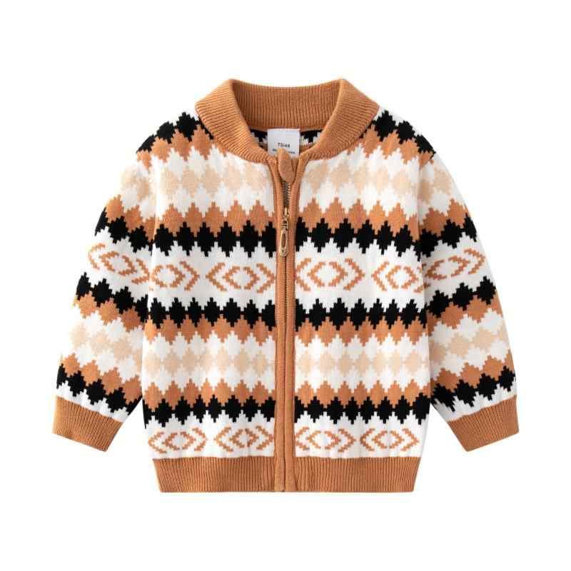 [ "・性別: 男", "・生地: ソフト加工", "・スタイル: イギリス", "・対象年齢: 幼児(1~3歳、80~100cm)", "・シーズン: 冬、春、秋", "・袖丈: 長袖", "・留め具: ジッパー", "・柄: その他", "・素材: 綿", "・主要生地成分: 綿100%", "・安全性レベル: A", "・ネックライン: ラウンドネック", "・フード: なし", "・カラー: 黒/コーヒー 波模様", "・対応身長: 66cm, 73cm, 80cm, 90cm, 100cm", "・製品カテゴリ: 子供用セーター"]