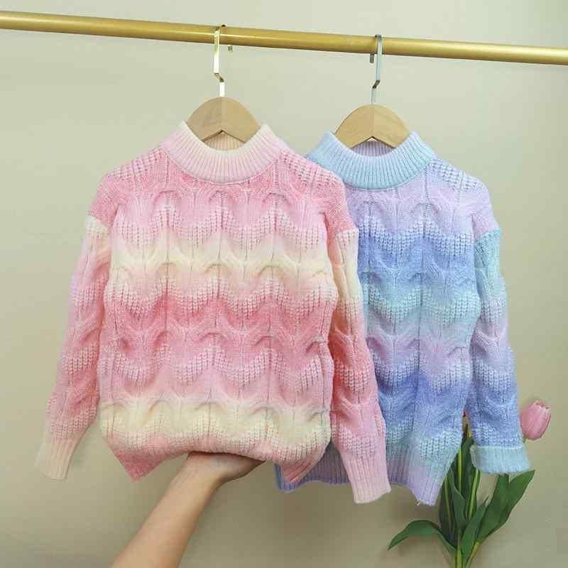 Knit sweater for girls, children's clothing, thick, fleece-lined, winter top, innerwear, for girls aged 3, 4, 5, 6, 7, 8, 9, 10, 11, 12, 13, 14, 15, warm, cozy, long-sleeved, solid color, pink, purple.