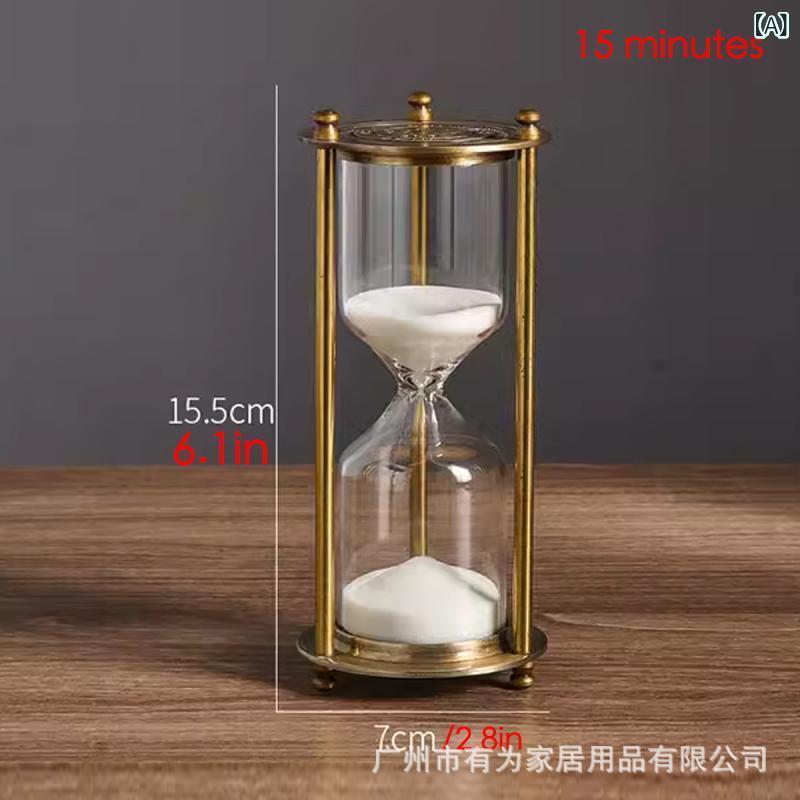 砂時計 オブジェ 北欧風 卓上 ガラス製 タイマー リビング 書斎 インテリア 雑貨 卒業祝い ギフト