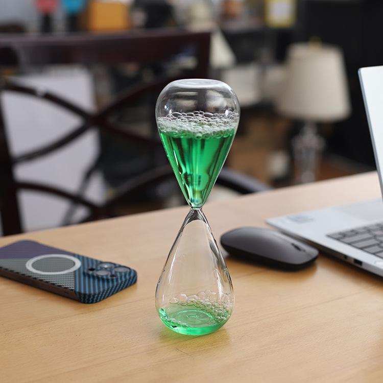 砂時計 北欧 現代 ミニマル ガラス 泡 バブル 液体 ギフト インテリア 雑貨 飾り 子供 プレゼント ピン..