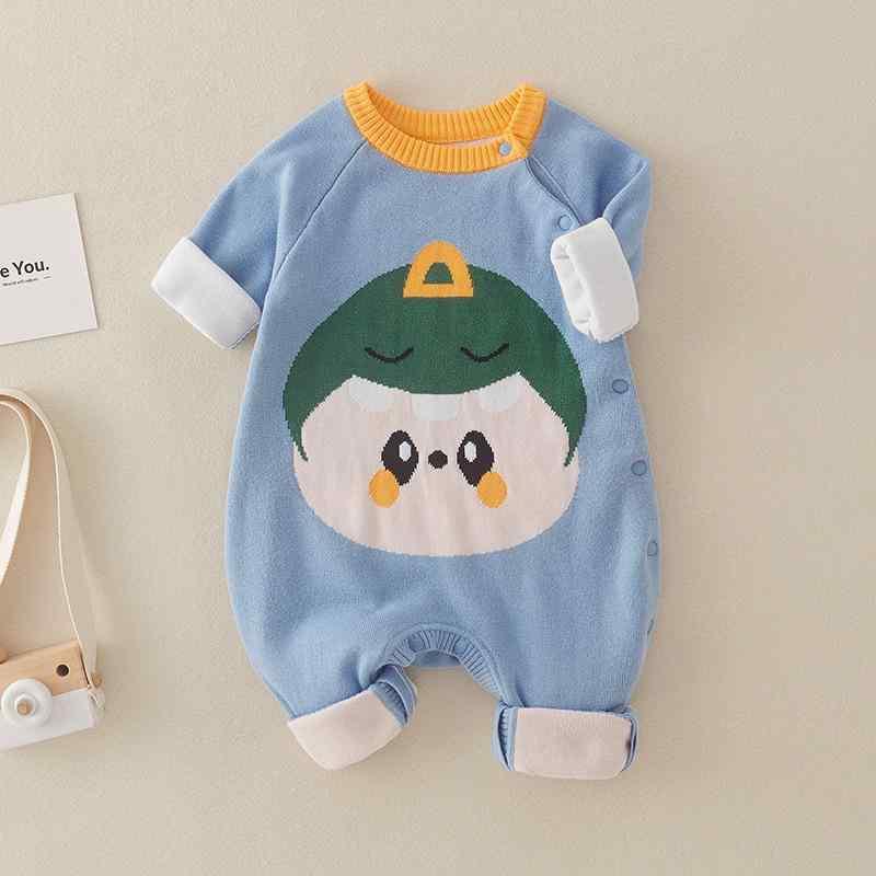 ベビー服 新生児 ニット ロンパース ジャンプスーツ 春秋 冬 長袖 綿100% 赤ちゃん...