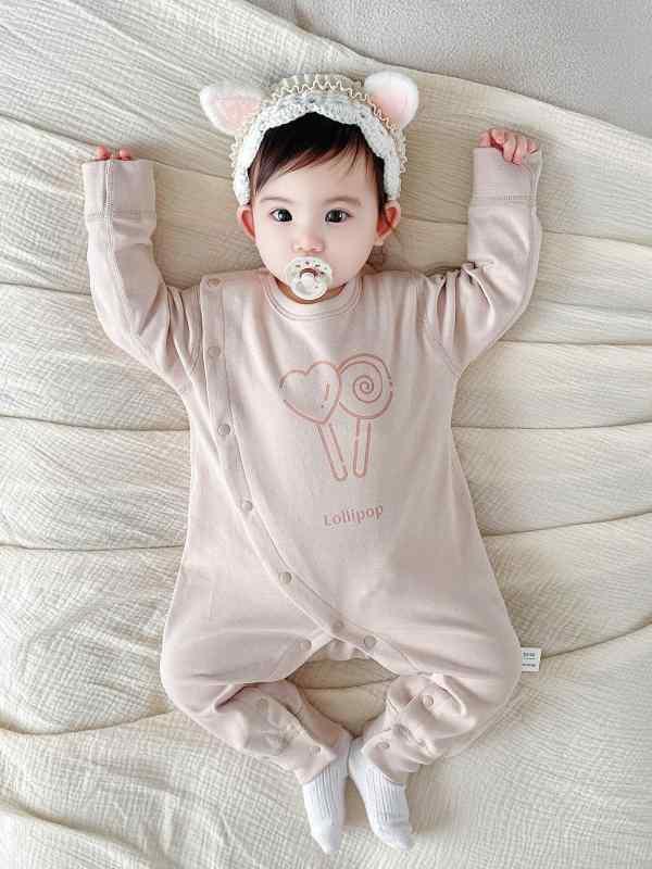 [ "・素材: 綿100%", "・袖丈: 長袖", "・対象年齢: 新生児(0～1歳、80cm以下)", "・対象性別: 中性/男女兼用", "・スタイル: 简约", "・種類: 连身衣、爬服", "・色: 驼色棒棒糖, 梅子青牛油果, 仓灰甜甜圈, 粉橙橘子, 粉紫蛋糕, 罗兰紫蛋糕, 雾藍冰淇淋, 香草黄柠檬", "・身長: 59cm(6kg以内), 66cm(7.5kg以内), 73cm(9kg以内), 80cm(11kg以内), 90cm(13kg以内), 100cm(16kg以内)"]