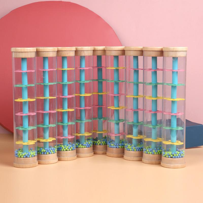 楽器 赤ちゃん 幼児 知育玩具 雨音 筒 砂時計 模倣 竹 木制 玩具 聴覚 視覚 早期教育