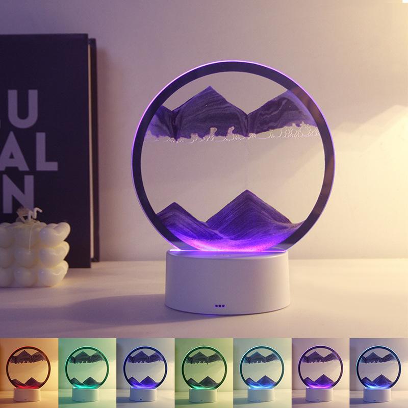 砂時計 オブジェ インテリア 雑貨 贈り物 ギフト 卓上 ガラス 手作り 癒し 現代的 置物 ブルー パープ..