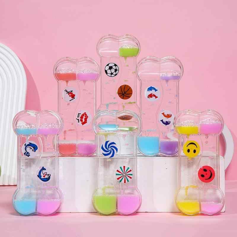 インテリア雑貨 オイルタイマー 砂時計 液体モーション かわいい ハート型 ドロップ アクリル製 癒し ..