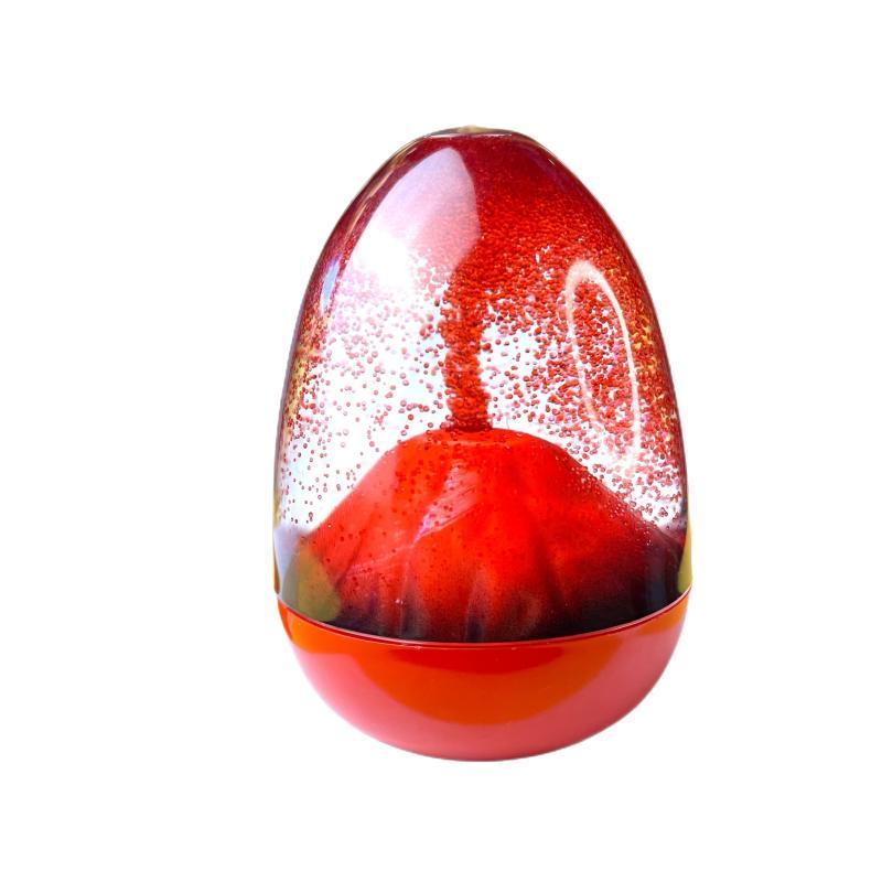 おもちゃ 火山 噴火 砂時計 ストレス解消 オブジェ 友人 同級生 誕生日 ギフト アクリル製 レッド ブルー ホワイト