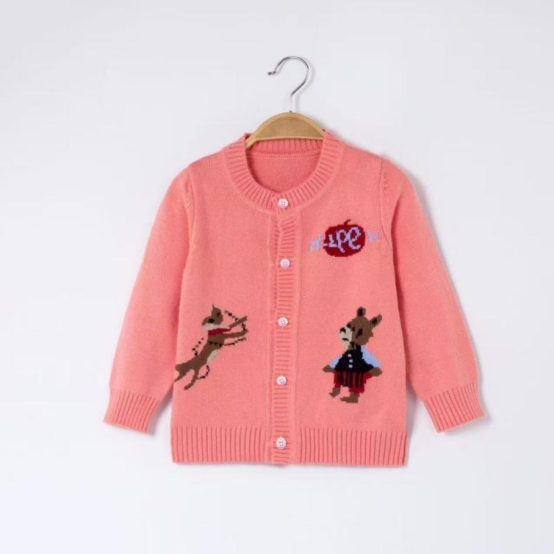子供服 カーディガン 女の子 ニット アウター ウール セーター 秋冬 3歳 4歳 5歳 6歳 7歳 8歳 かわいい 柔らかい 暖かい 防寒 ピンク 赤 イエロー