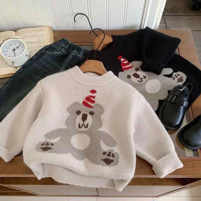 ・性別: 中性/男女兼用・スタイル: 韓国版・対象年齢: 中小キッズ(3~8歳，100~140cm)・袖丈: 長袖・ネックライン: ラウンドネック・柄: その他・要素: かわいい, トレンド・素材: アクリル44%・カラー: ブラック, グレー・サイズ: 90cm, 100cm, 110cm, 120cm, 130cm, 140cm・カテゴリ: 子供用セーター