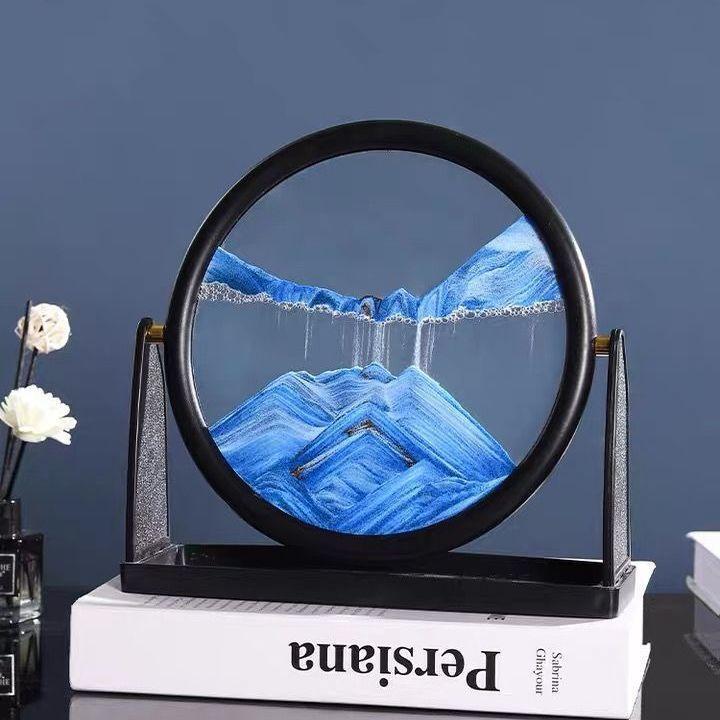 砂時計 オブジェ 置き物 アート 砂絵 流砂 癒やし 雑貨 飾り インテリア リビング ベッドルーム 玄関 卓上 贈り物 ギフト プレゼント 解消 ストレス 緩和 リラックス ガラス ヨーロッパ