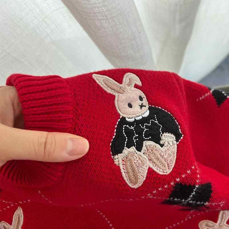 ニット 子供服 カートーン アップリケ ニット トップス ベビー 丸首 プルオーバー ...