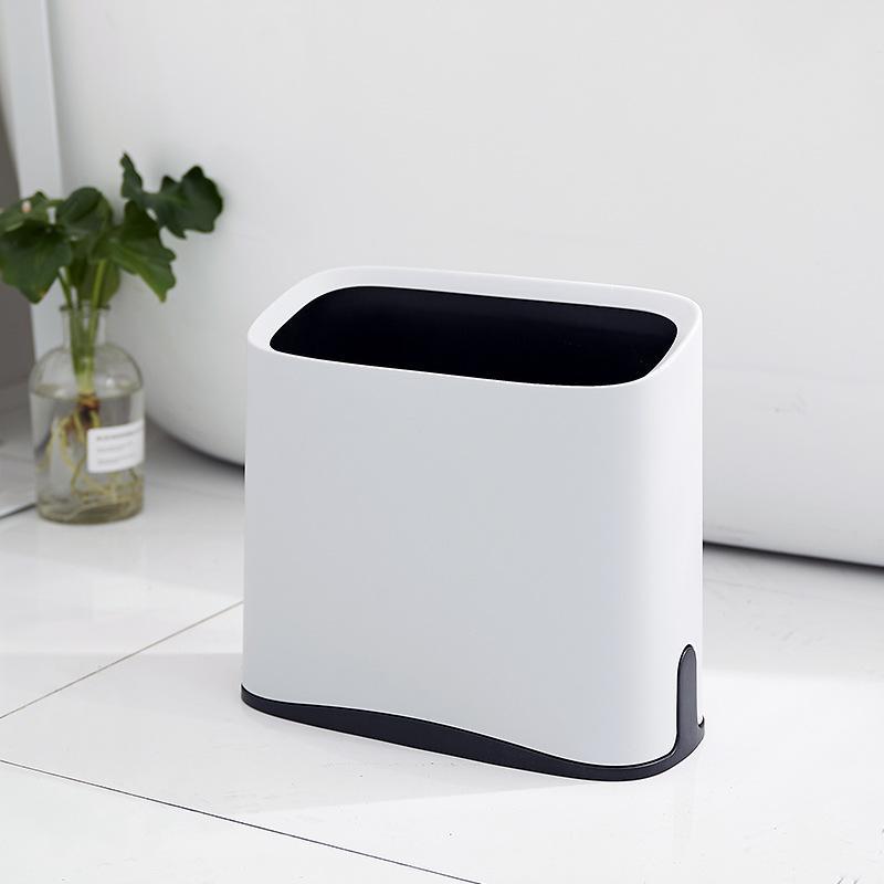 ゴミ箱 リビングルーム 寝室 プラスチック製 ダストボックス キッチン スクエア型 フタなし 北欧風 おしゃれ 大容量 8L 収納 ホワイト グレー