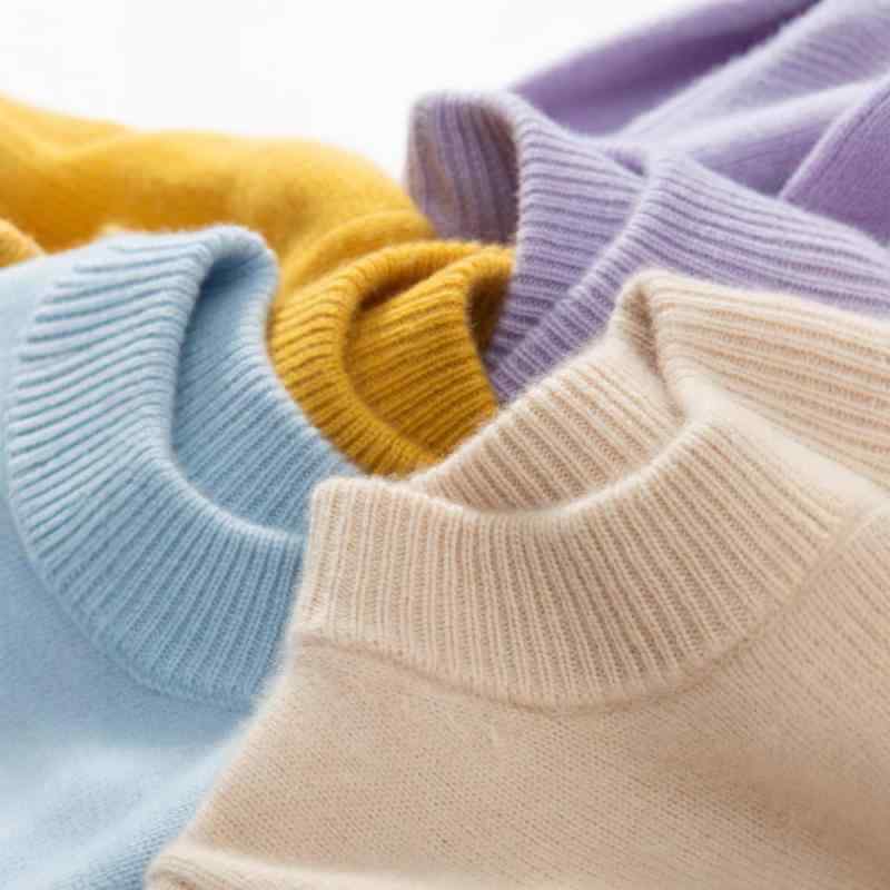 ニット 子供服 山羊绒 セーター 男女兼用 ハーフハイネック 無地 厚手 ニット ベビー 保温 トップス 白 緑 黒 黄 赤 灰色 青 紫 ベージュ