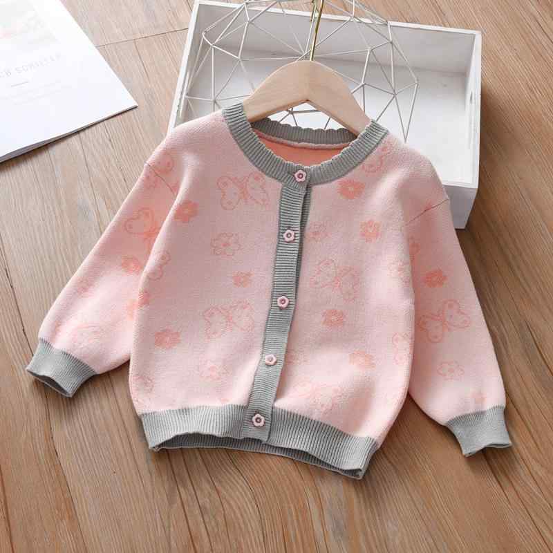 Other - ニットカーディガン 女の子 秋冬 ベビー服 綿100% 長袖 丸首 かわいい 80 90 100 110 120 130 140 ピンク系