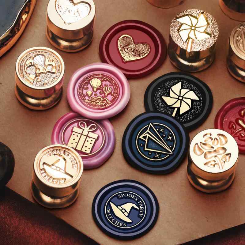 火漆印章 スタンプ 1.5cm ミニ 手帳 デコレーション 脚掌 掌 桜 浮き彫り ウサギ 兎 鹿 雪花 紙飛行機 バタフライ 蝶 羅針盤 ギフト