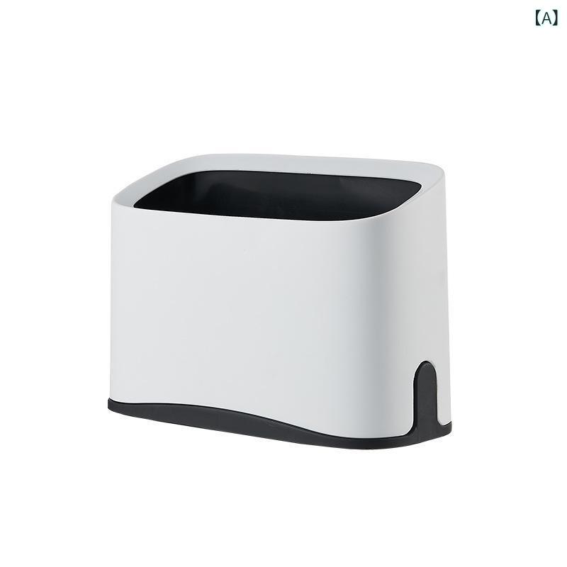 ゴミ箱 卓上 開口式 かわいい ミニ 小型 二層 プラスチック製 収納 寝室 デスク 白 グレー [2]