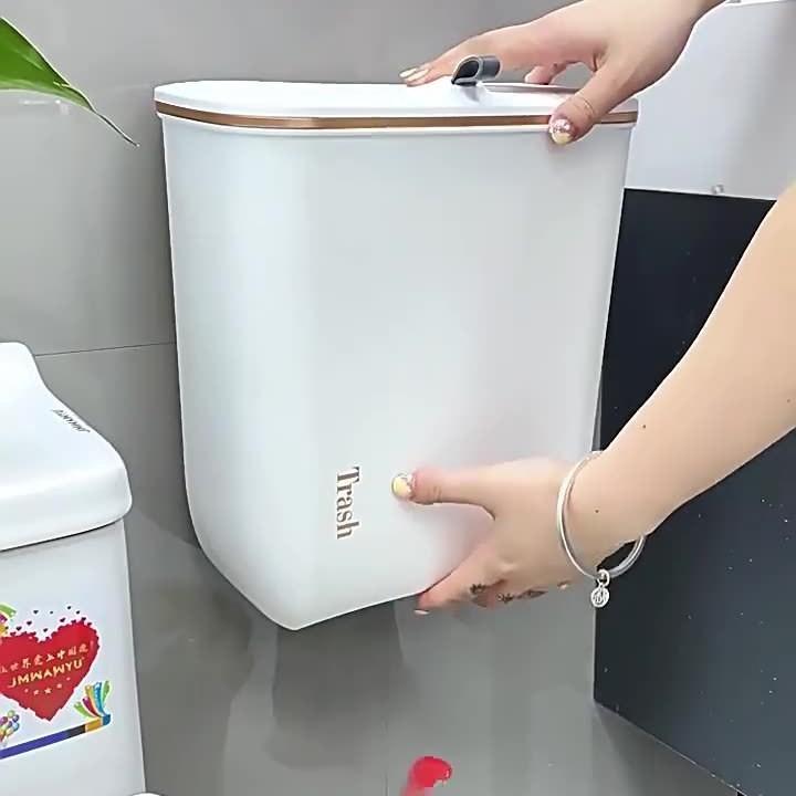For Separated Refuse - ゴミ箱 壁掛け 蓋付き 9L キッチン 寝室 洗面所 リビング 隙間 スリム コンパクト 省スペース 収納 7L