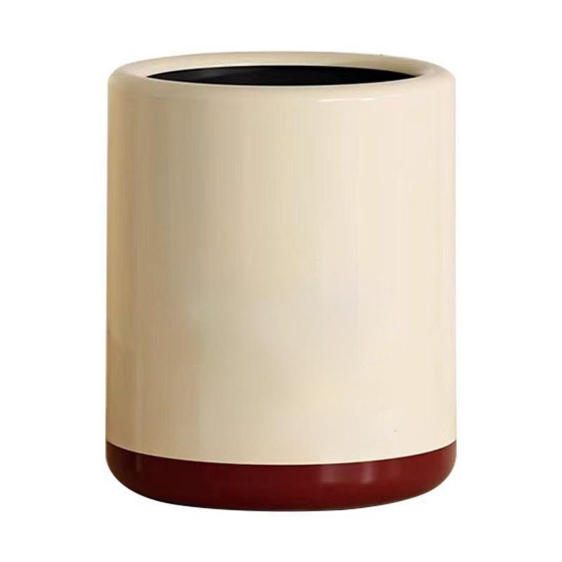 ゴミ箱 大容量 キッチン リビング 寝室 トイレ 紙くず入れ ダストボックス 無蓋 円筒形 ブラック レッド アイボリー
