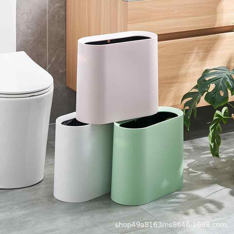 ゴミ箱 北欧 スリム 12L以上 楕円形 象牙白 桜色 クリーム色 アボカドグリーン 静謐グレー マットブラック カーキ色 中灰色 真っ赤 シンプル おしゃれ リビング ダイニング 寝室 トイレ 洗面所 キッチン