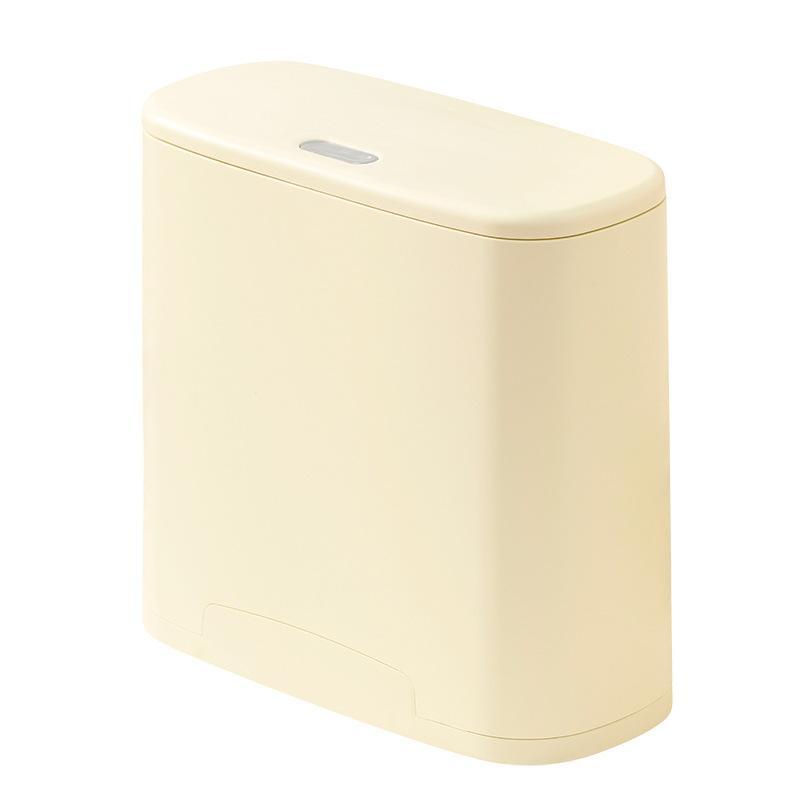 ゴミ箱 リビングルーム・ダイニングルーム用 隙間収納 スリム型 プッシュ式 10L グレー/ホワイト