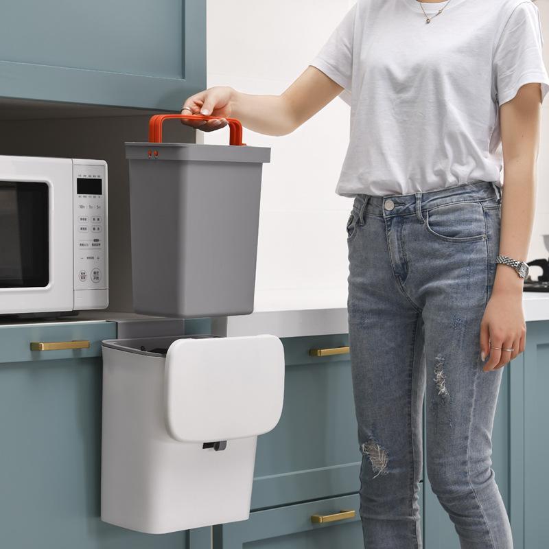ゴミ箱 壁掛け ゴミ箱 ふた付き 大容量 9L キッチン 収納 スリム おしゃれ 吊り下げ 生ゴミ 生ごみ ごみ箱 隠せる 蓋つき 洗面所 トイレ