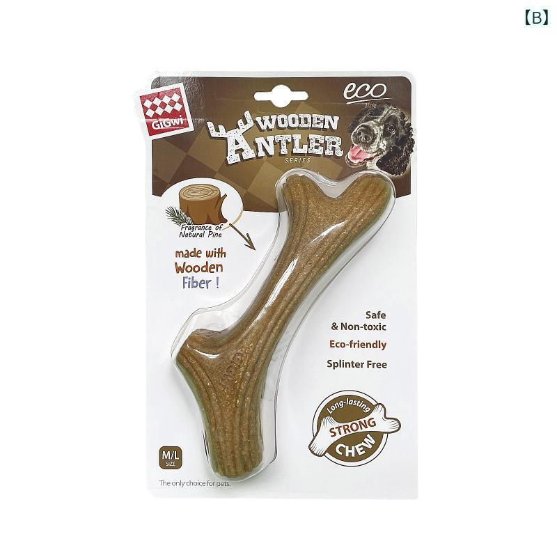 犬用おもちゃ 噛むおもちゃ 鹿の角 天然木 松木 研磨 耐久性 無毒 小型犬 中型犬