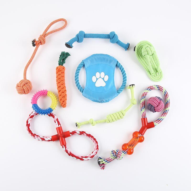 ペット おもちゃ セット 犬 用 コットン ロープ 丈夫 清潔 歯磨き ストレス解消 耐久性