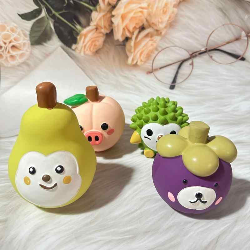 ペット用おもちゃ 発声おもちゃ ぬいぐるみ かわいい 犬 おもちゃ ストレス解消 癒し 山竹熊 蜜桃猪 鴨梨熊 榴蓮刺猬
