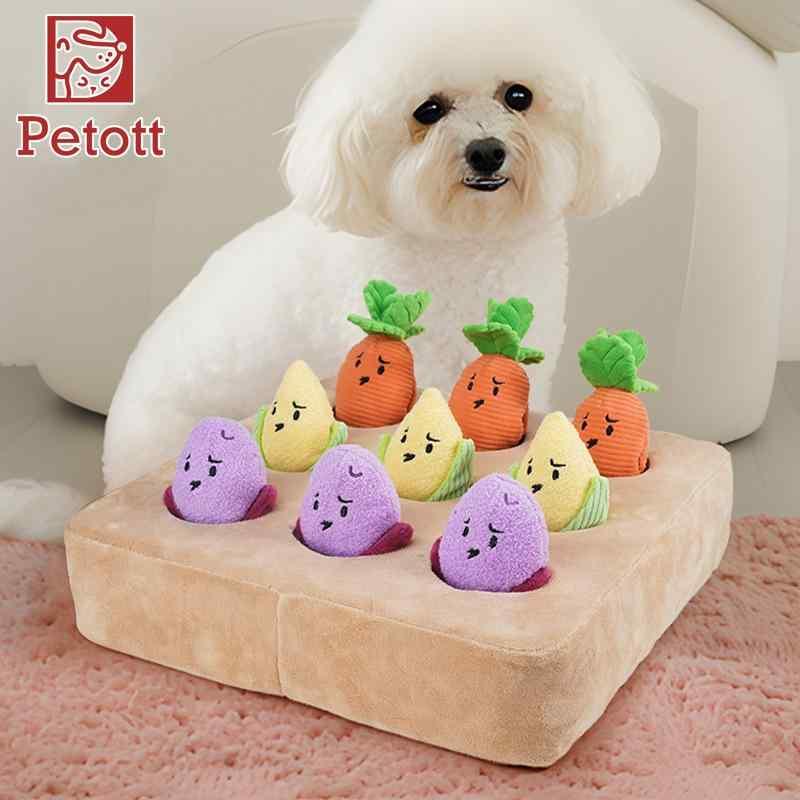 犬用おもちゃ 小さい菜園 知育玩具 ノーズワーク 発声 ぬいぐるみ かわいい テディ 小型犬 ペット用品