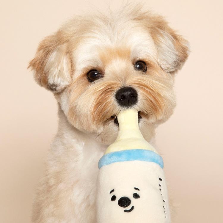 犬用おもちゃ ベビー 赤ちゃん ぬいぐるみ 3点セット (おしゃぶり 哺乳瓶 がらがら) 知育玩具 音が鳴る かわいい 小型犬 猫