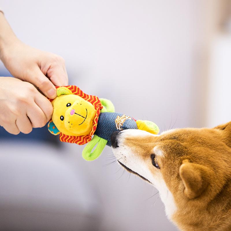 犬用おもちゃ 発声おもちゃ ぬいぐるみ かわいい ライオン 解消 ストレス解消