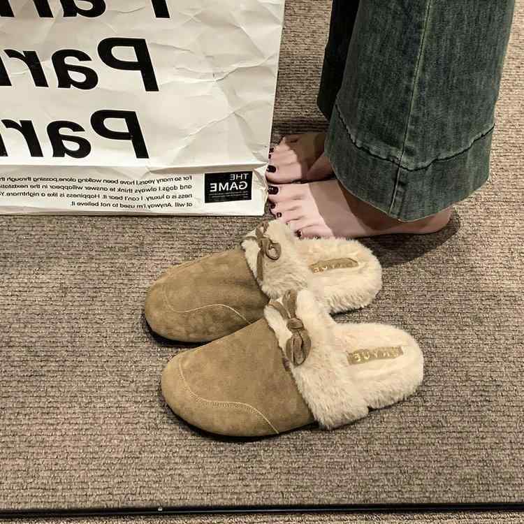 ・靴底材質: 橡胶・鞋面材質: 毛绒・适用性别: 女・厚薄: 普通厚・图案: 纯色・功能: 保暖・款式: 包头・鞋底工艺: 粘胶鞋・鞋垫材质: 人造毛・内里材质: 人造毛・颜色: 卡其色, 姜黄色, 咖色・尺码: 35, 36, 37, 38, 39, 40・拖鞋种类: 套趾拖鞋・适用人群类型: 情侣・是否包跟: 否・鞋底厚度: 1.5cm(含)-3.5cm(不含)・中底材料: 其他/other・风格: 休闲・适用年龄段: 成年・产品类别: 拖鞋/家居鞋