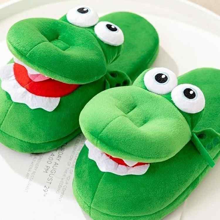 ルームシューズ レディース ぬいぐるみ クロコダイル スリッパ 室内履き 滑り止め 暖かい かわいい ア..