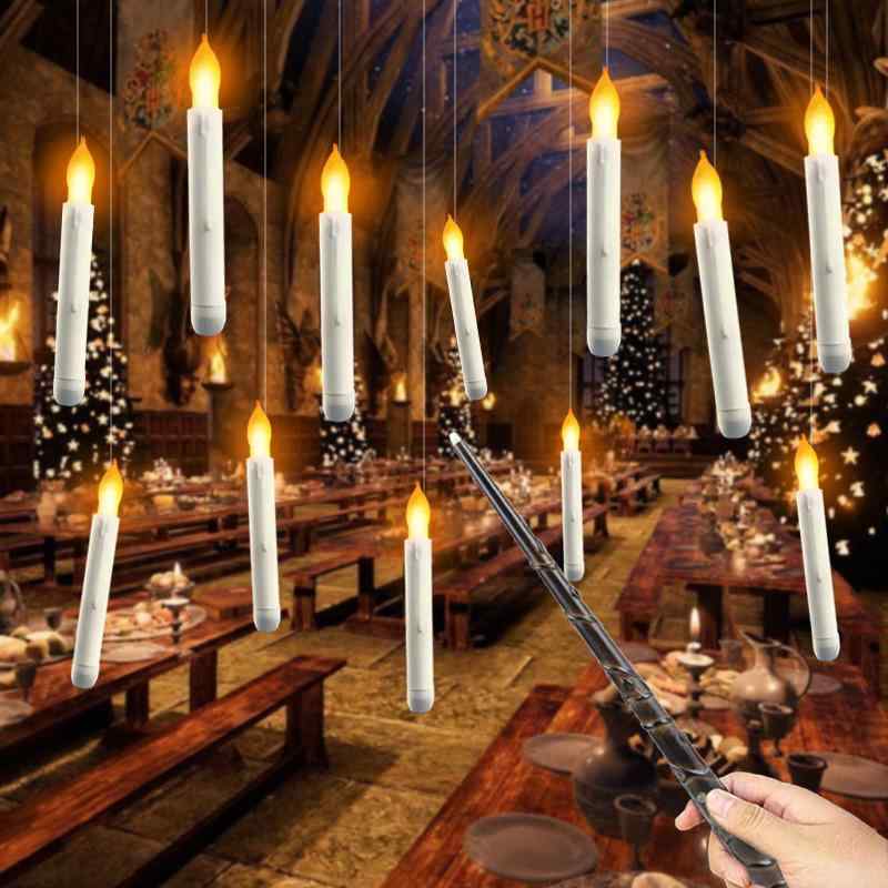 LEDキャンドル ハロウィン パーティー 飾り付け 魔法の杖 リモコン付き 吊り下げ 暖色 白色 長い 蝋燭 イルミネーション イベント クリスマス