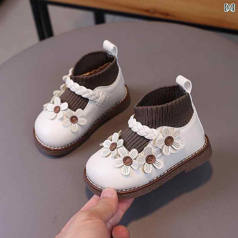 ベビーシューズ 女の子 春秋 柔らかい底 滑り止め ショートブーツ 1歳 2歳 かわい...