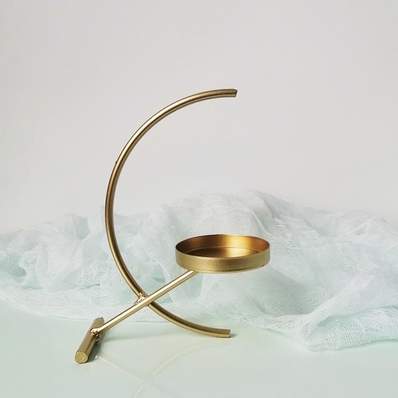 クリスマス 鉄製 燭台 パーティー テーブル 半円 月 置き物