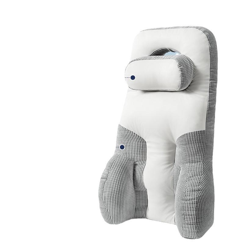 クッション 腰当て オフィス 腰枕 椅子 妊婦 仰向け 就寝用 サポート 背もたれ 綿麻 ピンク系 グレー ..