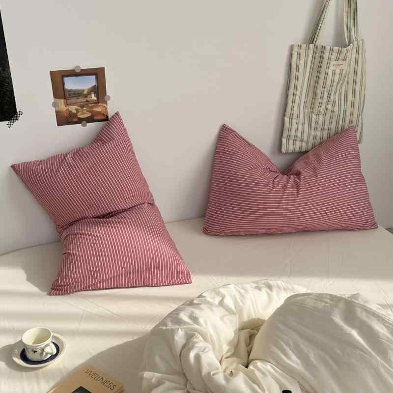 枕カバー 全綿 色織り 水洗い綿 48cmx74cm バザンフジ イヤキン弦 塩湖海風 INS風