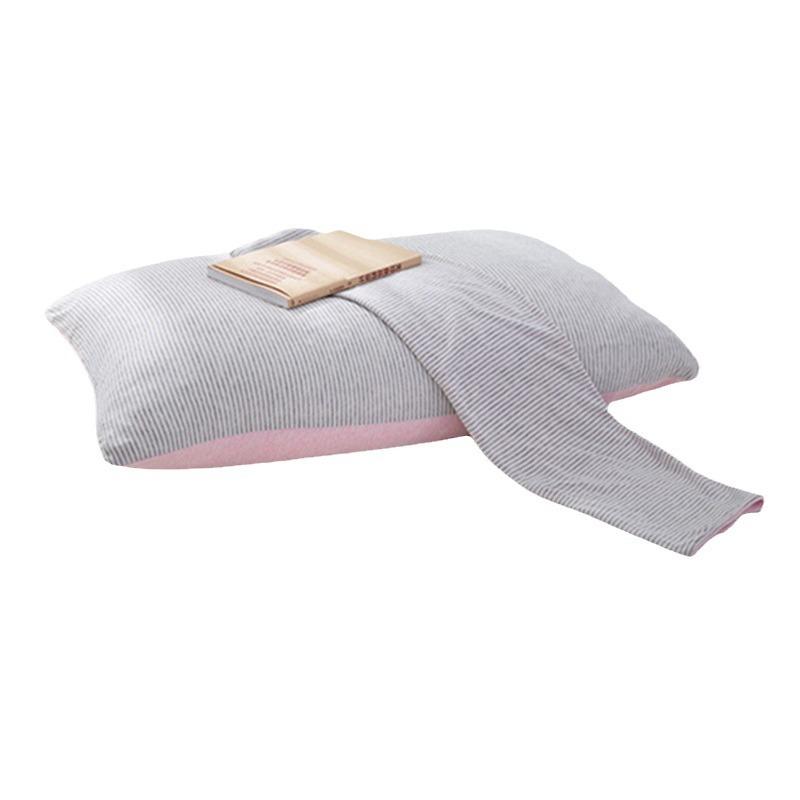 枕カバー 天竺綿 良品 纯綿 コットン 40支 74x48 シングル 2枚組 水洗い 磨毛 ストライプ グレー ブラ..