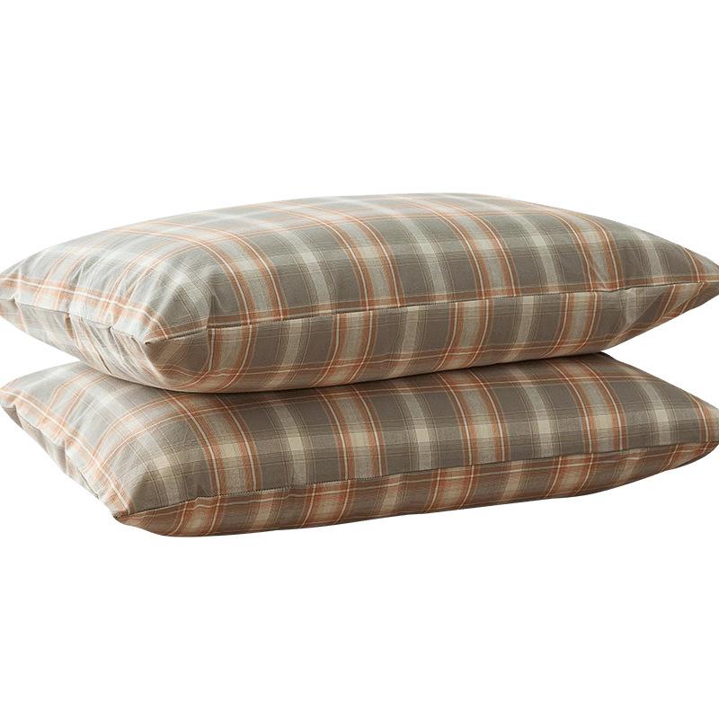 枕カバー 男性用 全綿100% 防汗 接触冷感 吸湿速乾 枕芯カバー 48cmX74cm 格子柄