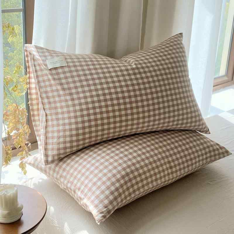 枕カバー コットン 水洗い綿 シングル 2枚セット 学生 寮 30x50 40x60 48x74 花柄 格子柄 ストライプ柄..