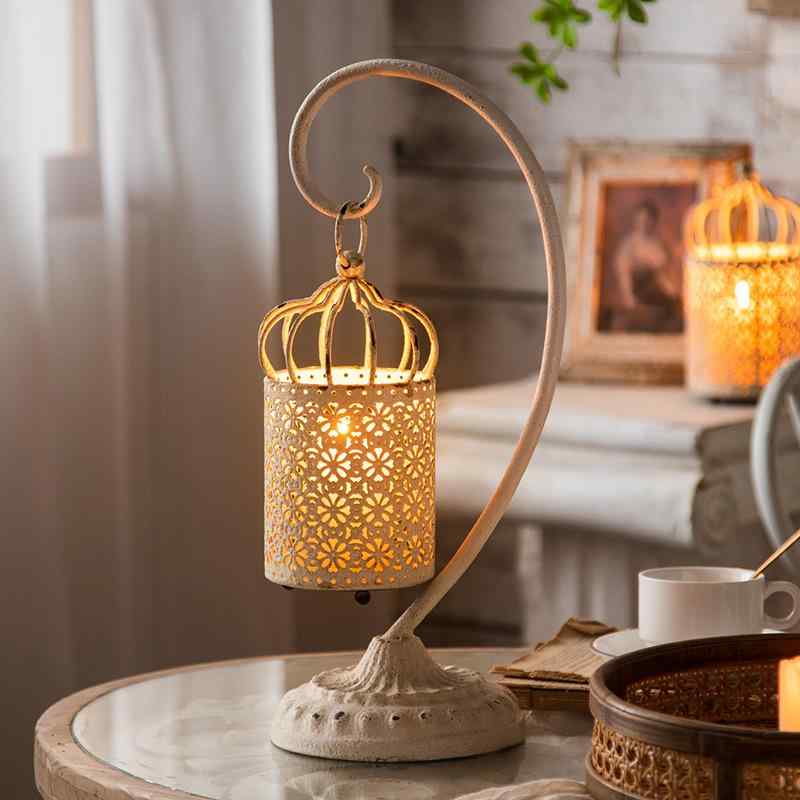 鳥かご アイアン製 燭台 ホワイト ブラック ヨーロピアン ろうそく立て インテリア雑貨 ロマンチック ..