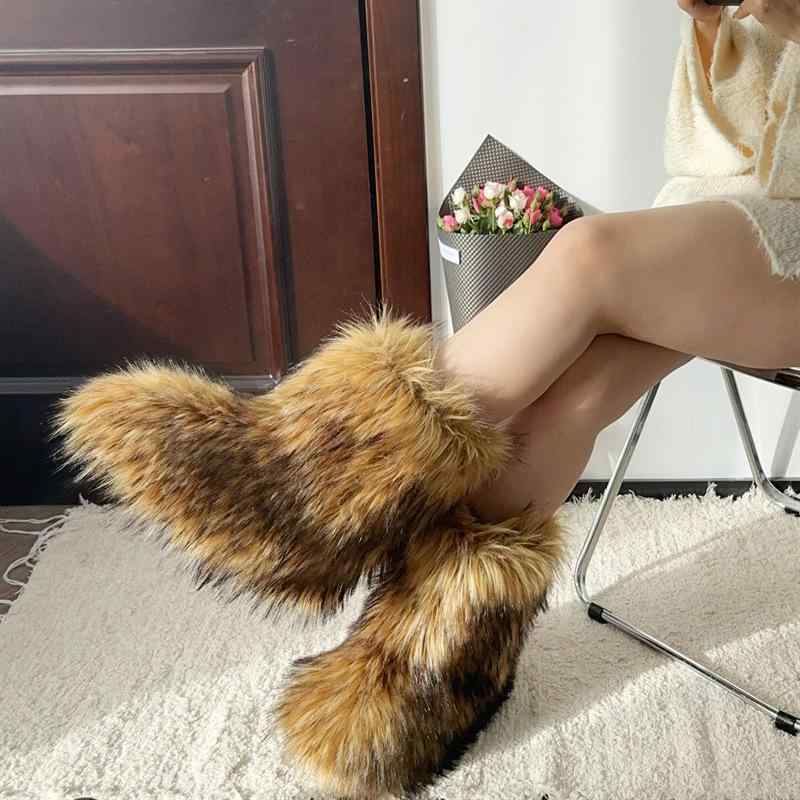 靴 レディース 雪地靴 スノーブーツ ファー ラビットファー あったか 防寒 保温 ローヒール フラット ..