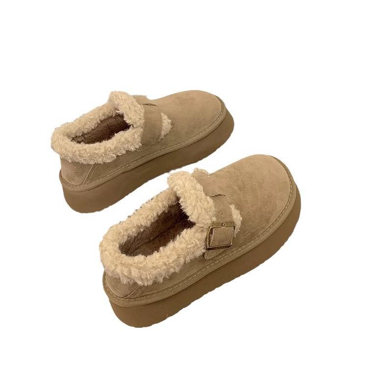 雪地ブーツ レディース 厚底 ボア 撥水 防滑 保温 ラウンドトゥ ショートブーツ フラットヒール スリッ..