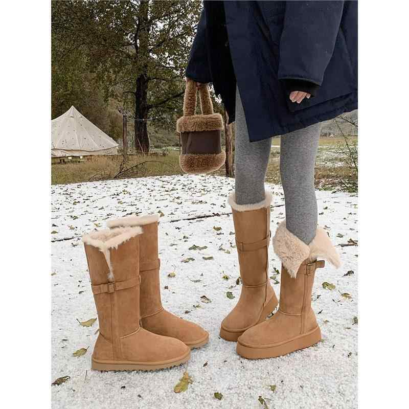 雪地靴 レディース 本革 スノーブーツ 厚底 ミドル丈 ショートブーツ 2way あったか 防寒 滑り止め ラウンドトゥ カジュアル 普段使い 冬 栗色 グレー