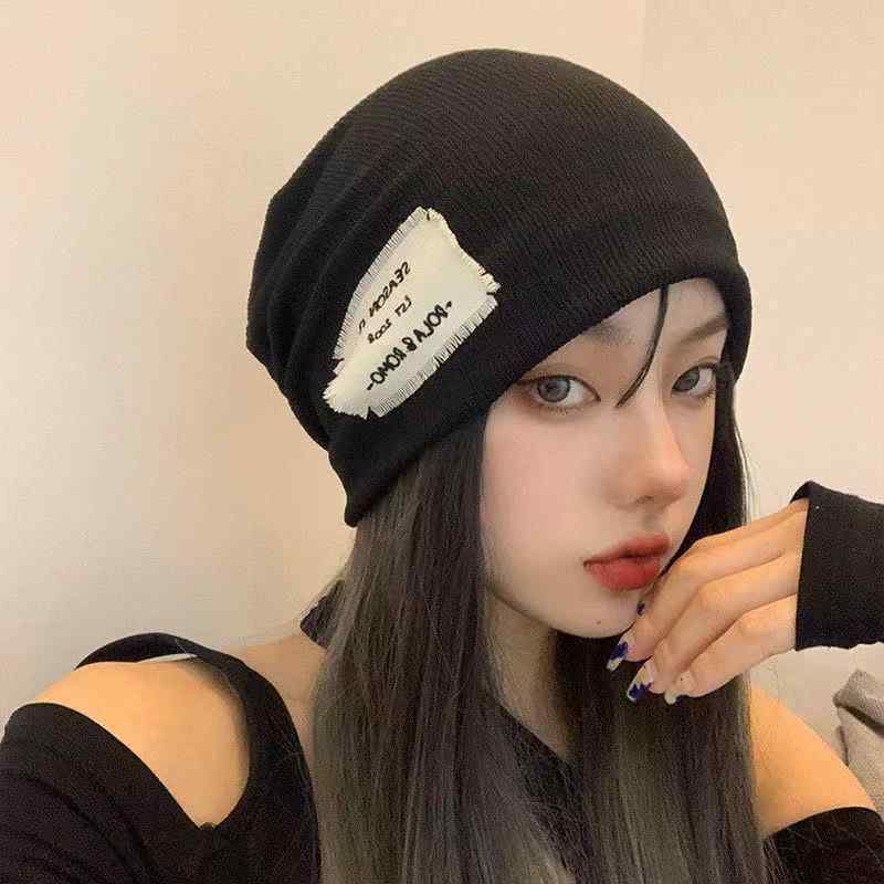 帽子 レディース ニット帽 秋冬 ビーニー 薄手 大 голову окружность ニット 堆堆帽 無地 防寒 保温 小顔効果 暖かい やわらかい かわいい おしゃれ 日系 韓国風 ブラック ホワイト