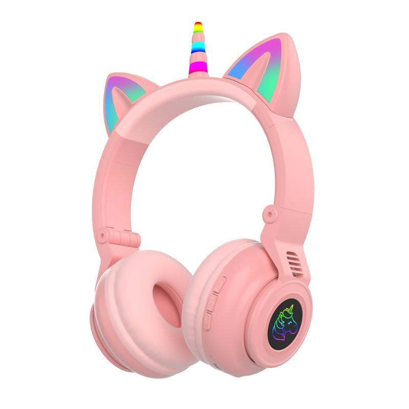 ヘッドホン Bluetooth ワイヤレス かわいい 猫耳 ヘッドセット イヤホン マイク付き パステルカラー ゲ..